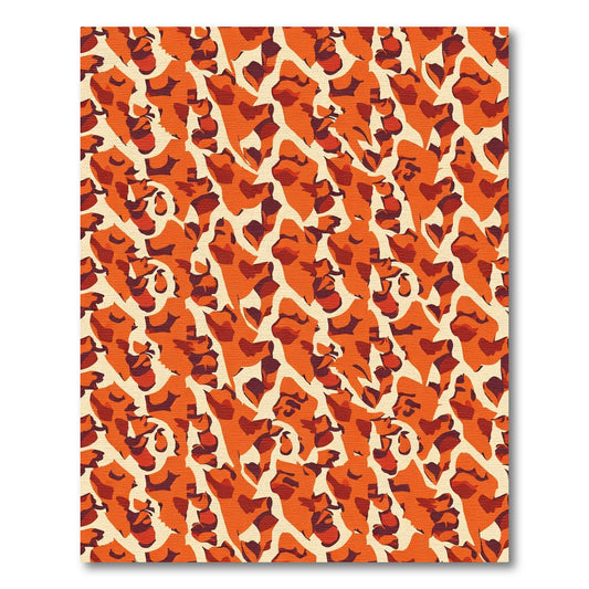 Vivid Orange Abstract Animal Print Rug