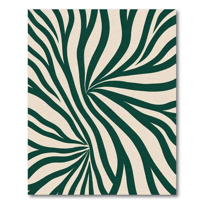 Dark Green Cream Swirl Rug
