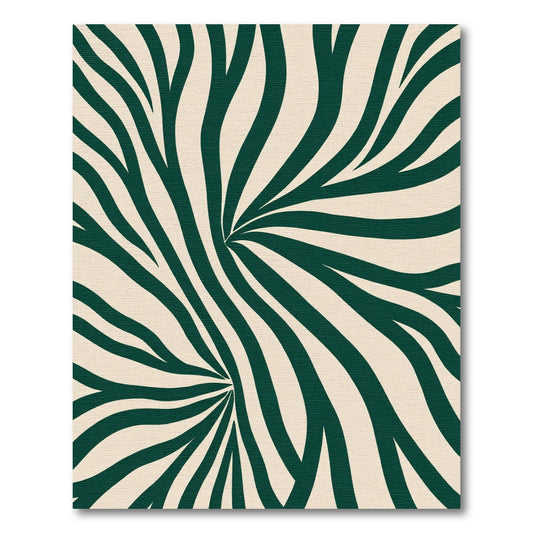 Dark Green Cream Swirl Rug