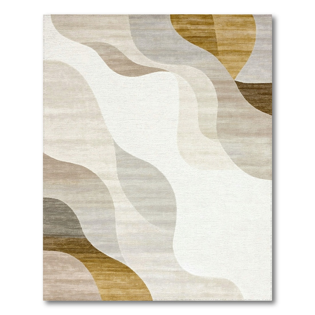 Beige Gray Fluid Wave Rug