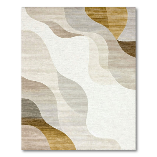 Beige Gray Fluid Wave Rug