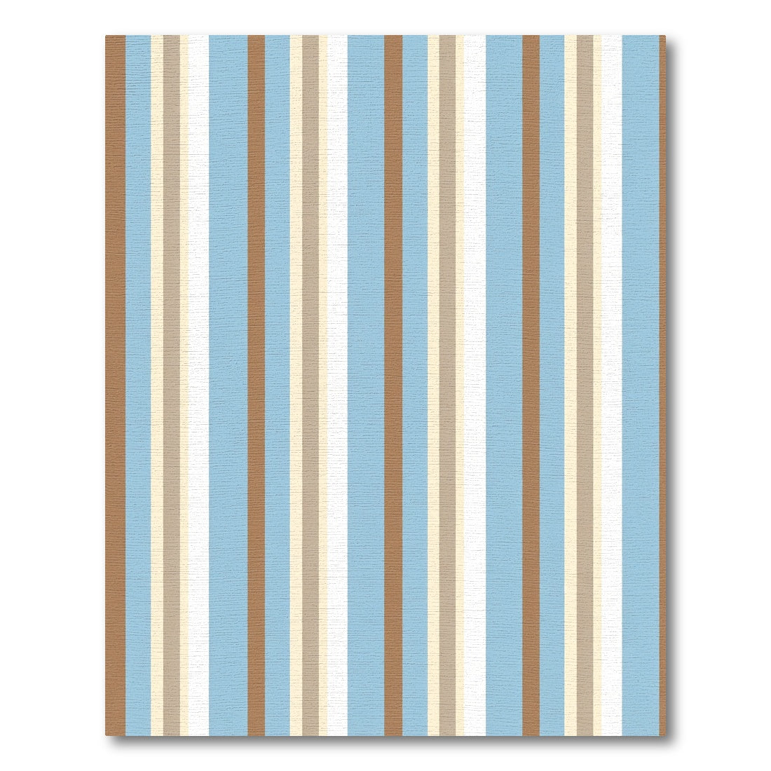 Warm Blue Beige Vertical Stripes Rug