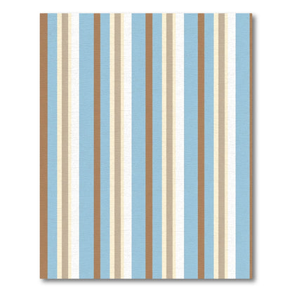 Warm Blue Beige Vertical Stripes Rug
