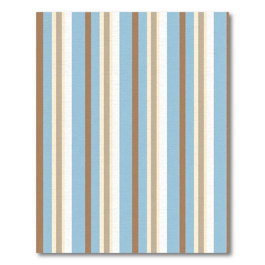 Warm Blue Beige Vertical Stripes Rug