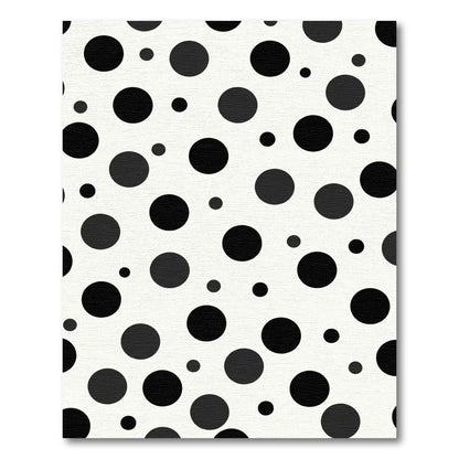 Modern Black White Polka Dot Rounds Rug