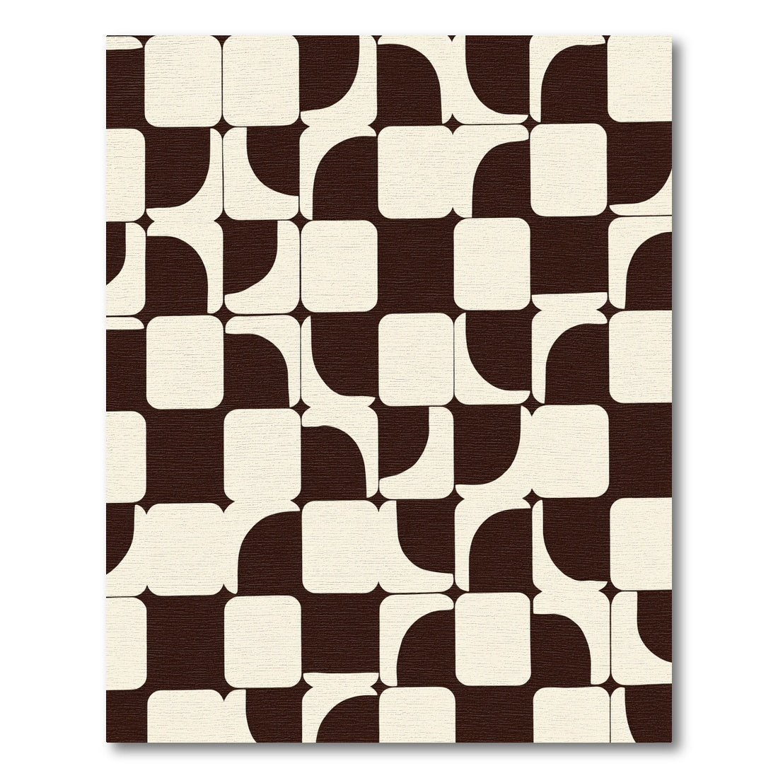 Mid Century Modern Squares Curves Rug