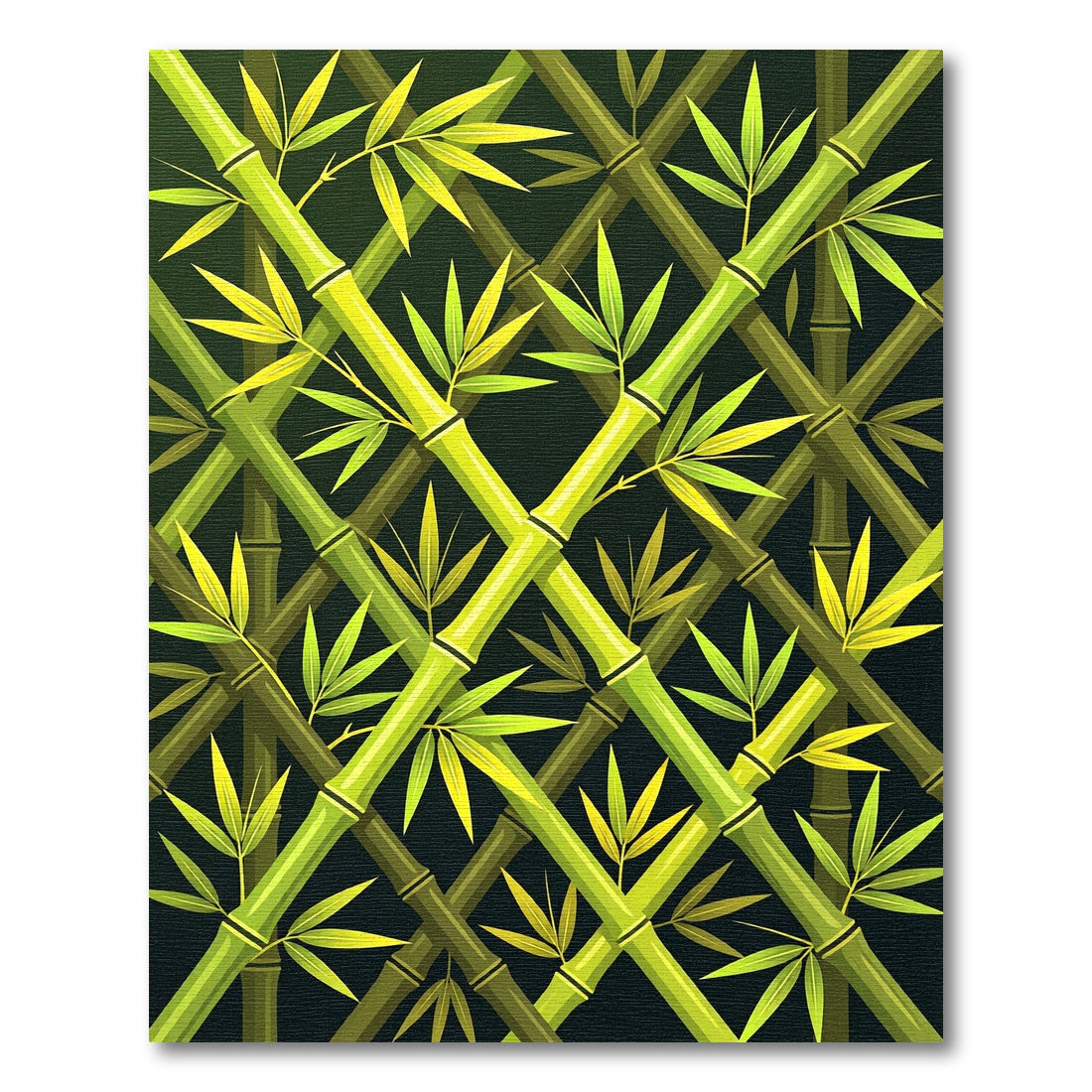 Lush Green Bamboo Lattice Rug