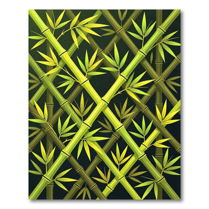 Lush Green Bamboo Lattice Rug
