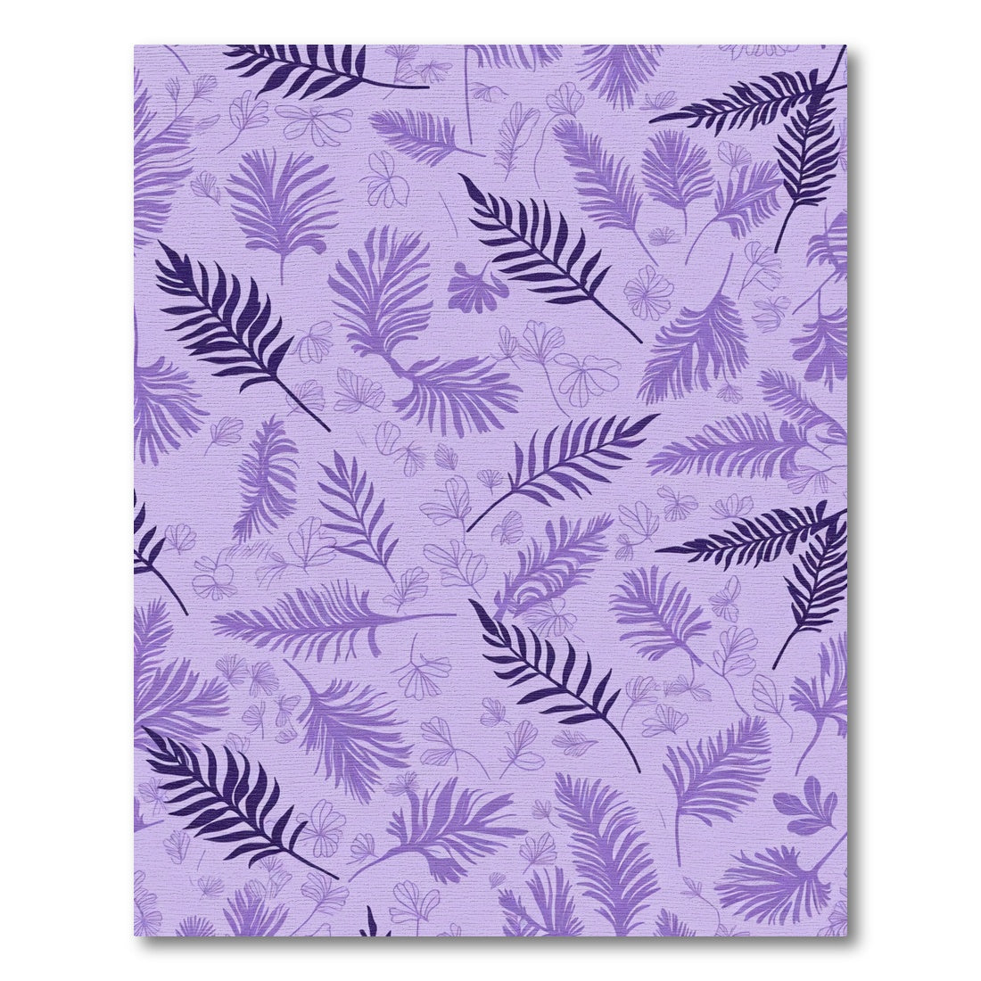 Purple Fern Leaf Collage Rug