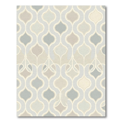 Soft Neutral Repeating Arabesque Rug