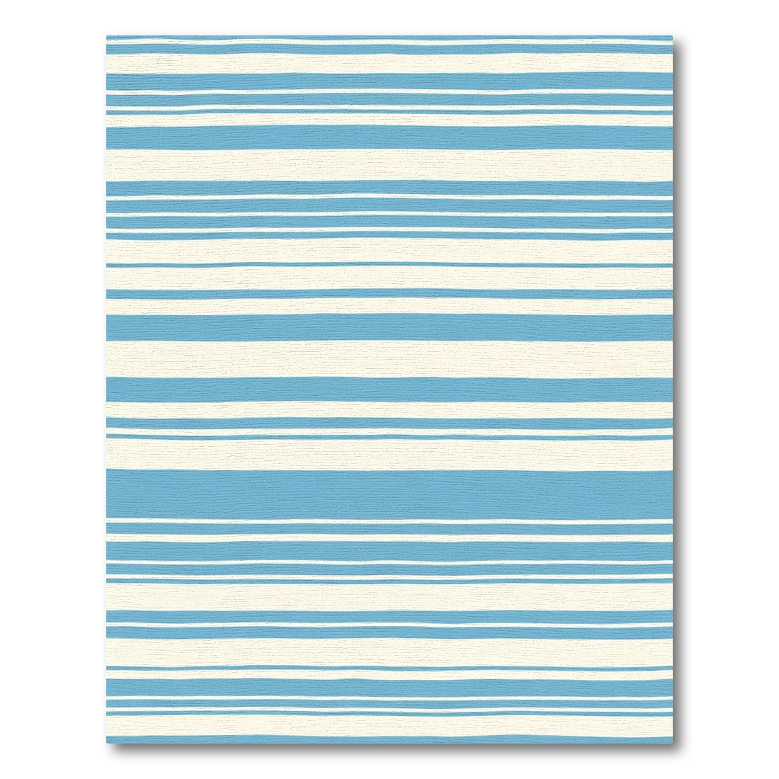 Seaside Blue Cream Horizontal Stripes Rug
