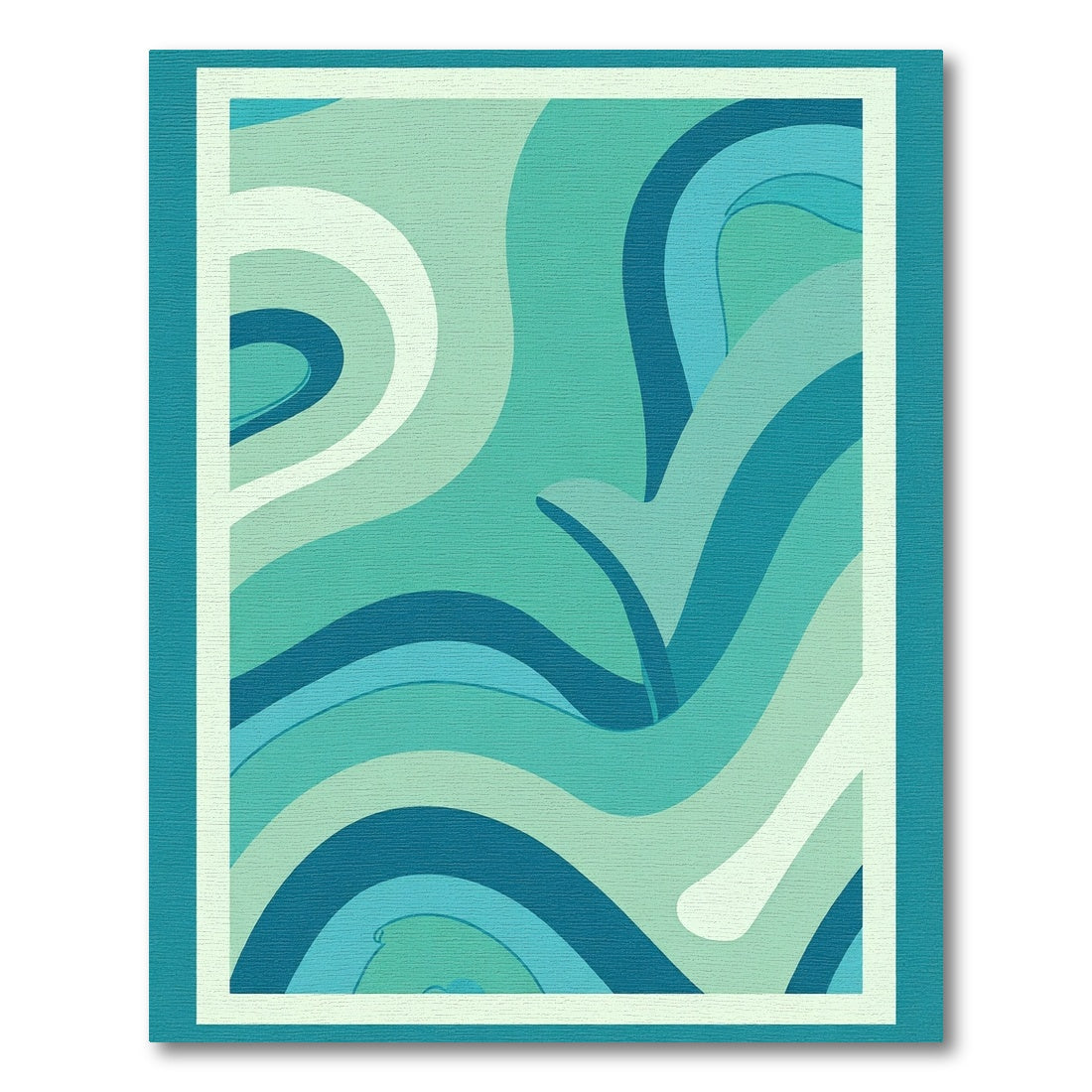 Aqua Swirls Abstract Wave Rug