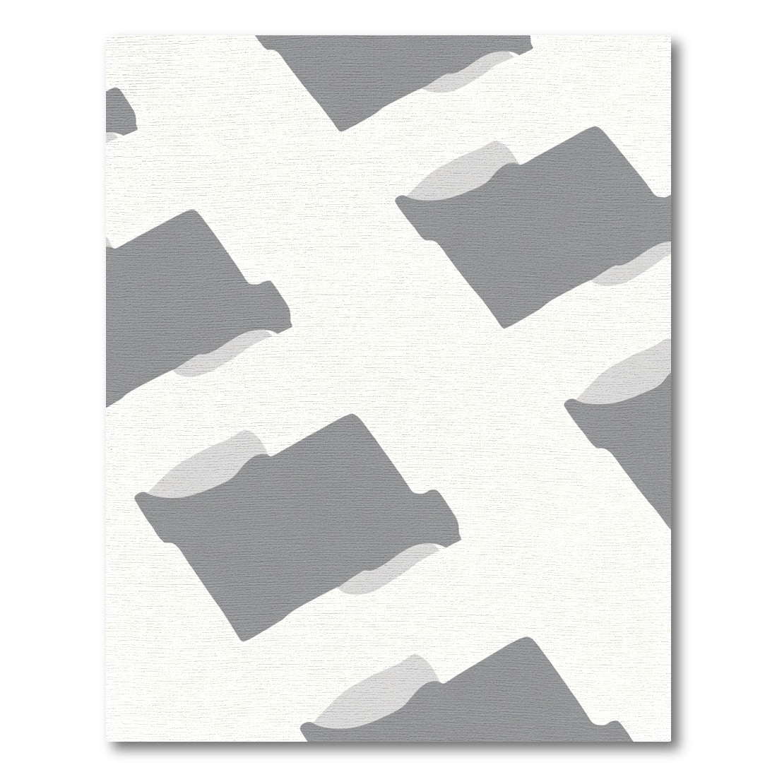 Gray Abstract Overlapping Shapes Rug