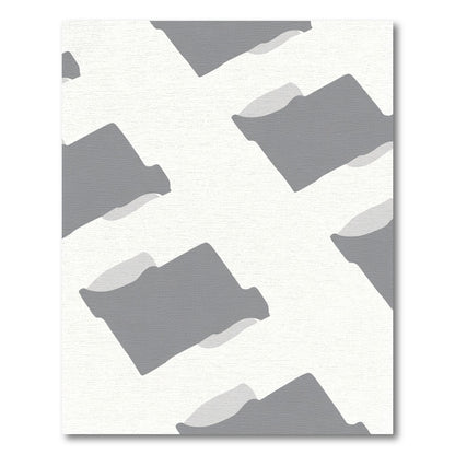 Gray Abstract Overlapping Shapes Rug