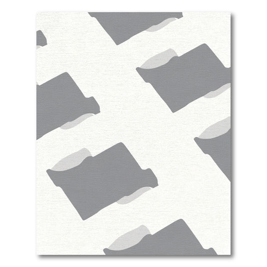 Gray Abstract Overlapping Shapes Rug