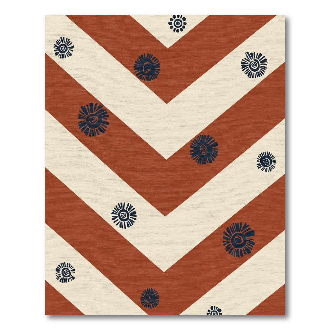 Terra Cotta Sunburst Chevron Rug