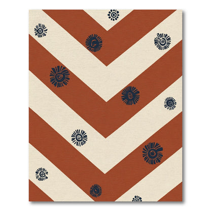 Terra Cotta Sunburst Chevron Rug
