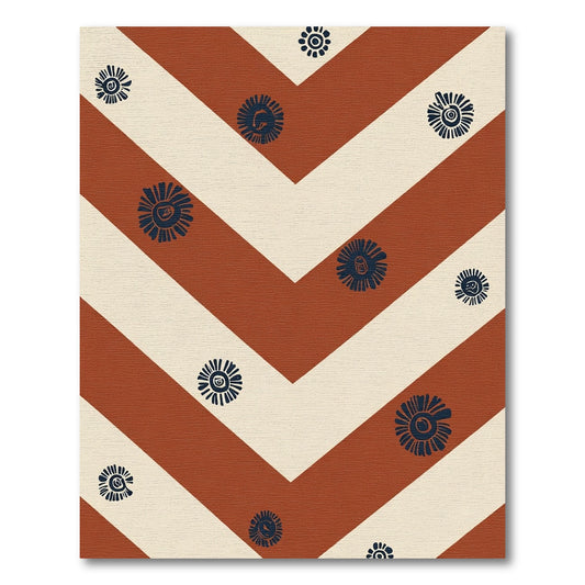 Terra Cotta Sunburst Chevron Rug