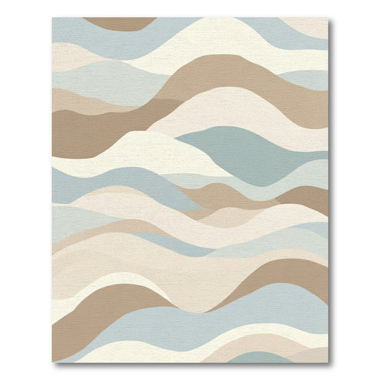 Earthy Pastel Wavy Landscape Rug