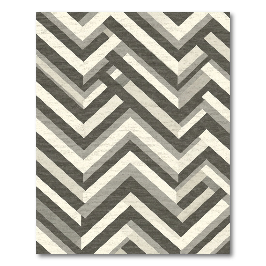 Geometric Herringbone Neutral Stripes Rug