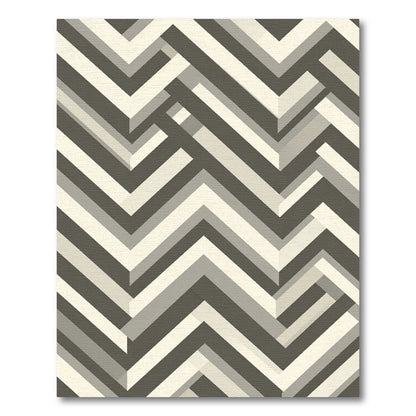 Geometric Herringbone Neutral Stripes Rug