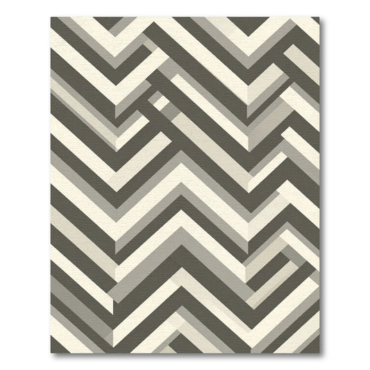 Geometric Herringbone Neutral Stripes Rug