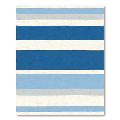 Varied Blue And White Stripe Rug