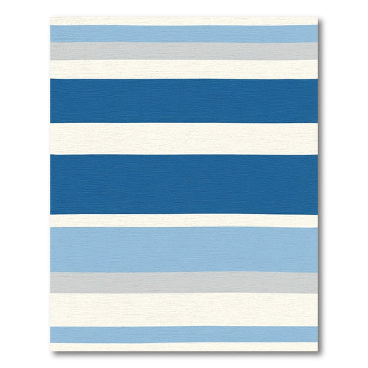 Varied Blue And White Stripe Rug