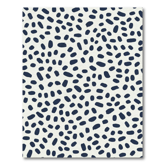 Navy Speckled Cream Abstract Brushstroke Rug