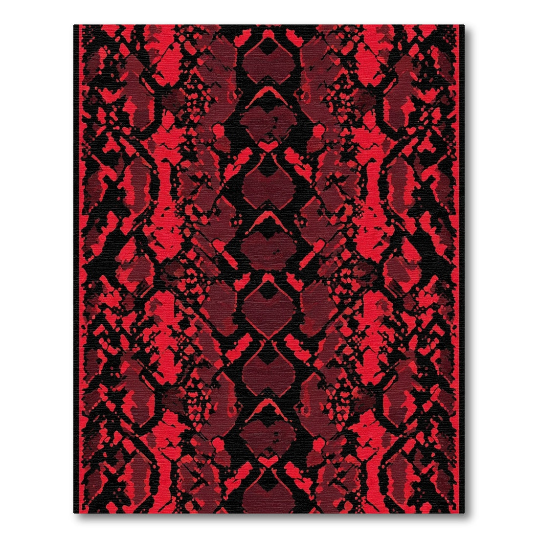 Crimson Red Snake Skin Texture Rug