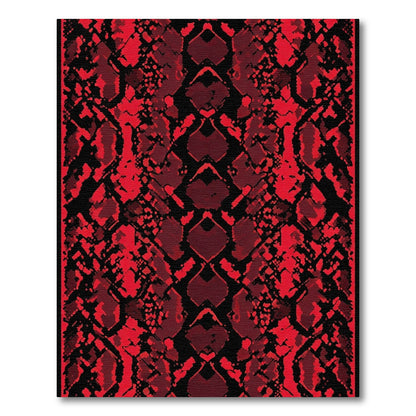 Crimson Red Snake Skin Texture Rug