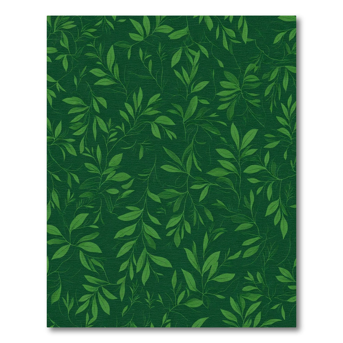 Deep Forest Green Leafy Vines Rug