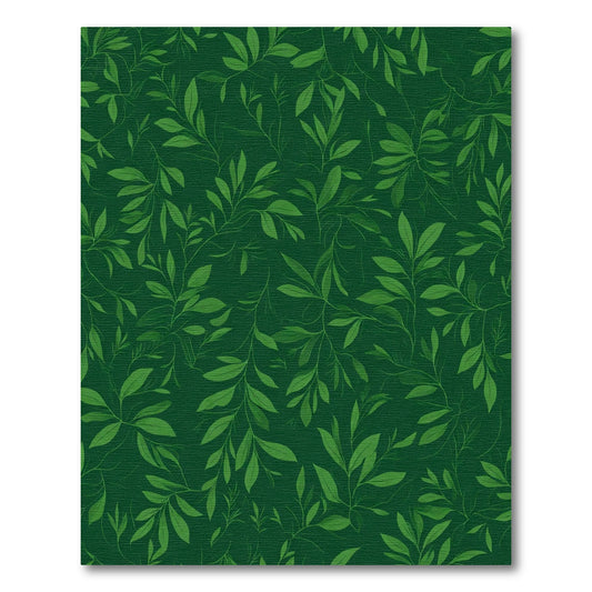 Deep Forest Green Leafy Vines Rug