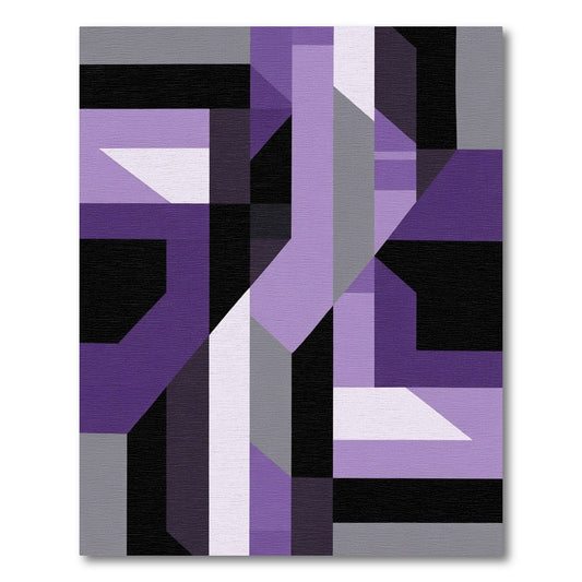 Modern Purple Geometric Abstract Rug