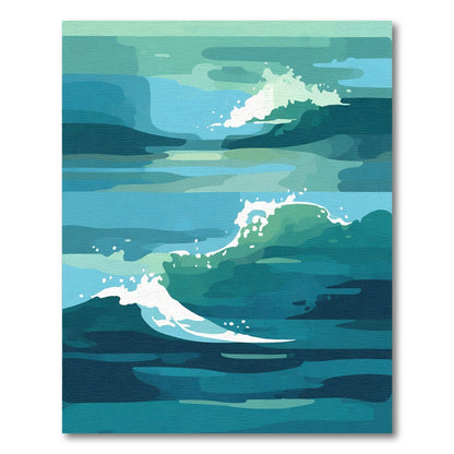 Aqua Swirl Crashing Ocean Waves Rug
