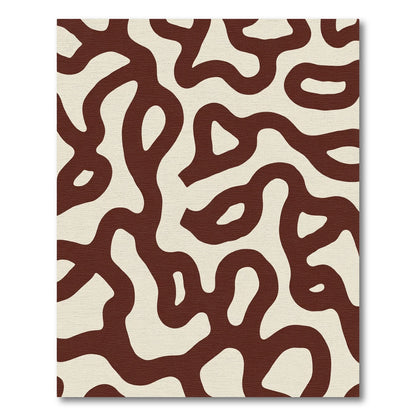 Organic Terra Cotta Intertwining Lines Rug