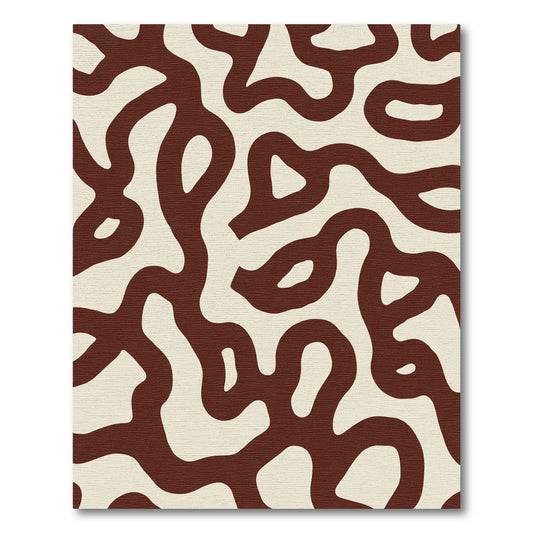 Organic Terra Cotta Intertwining Lines Rug