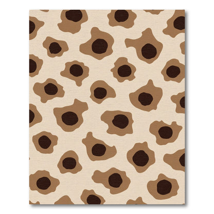 Earthy Brown Spotted Irregular Shapes Rug