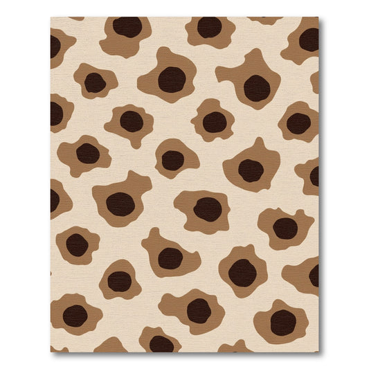 Earthy Brown Spotted Irregular Shapes Rug