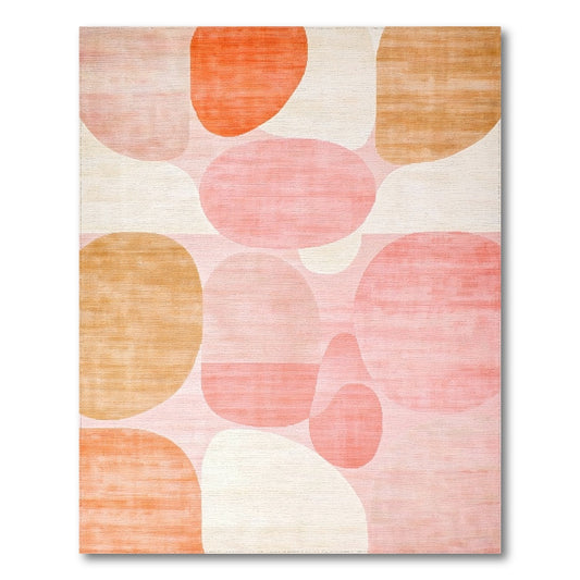 Abstract Area Orange Abstract Circle Area Rug