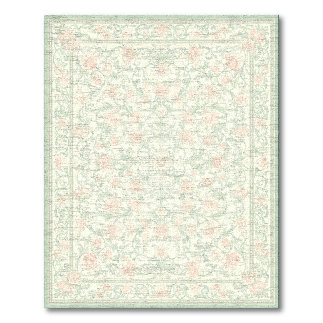 Pink Floral Vintage Soft Pink Floral Vintage Area Rug
