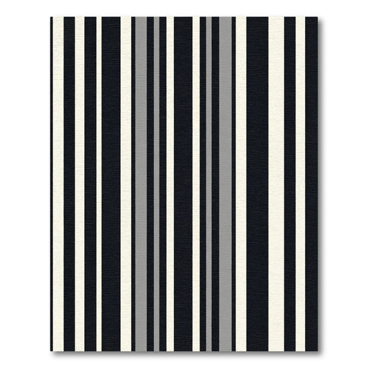 Modern Black Cream Gray Stripes Rug