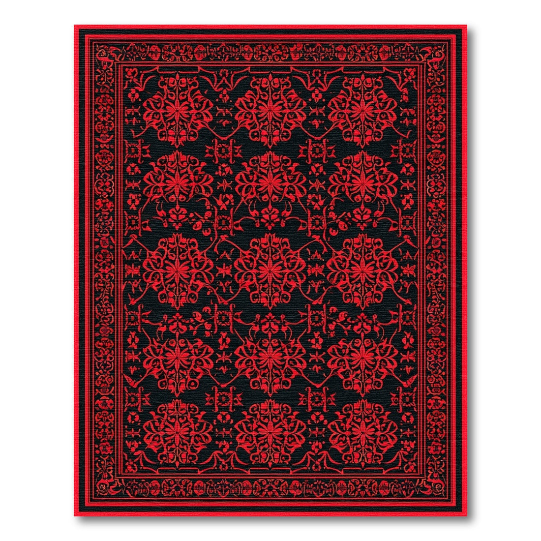 Traditional Persian Red Bold Red Persian Floral Area Rug