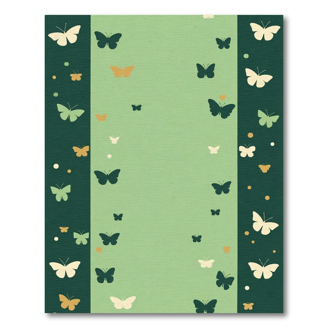Whimsical Emerald Butterfly Garden Rug