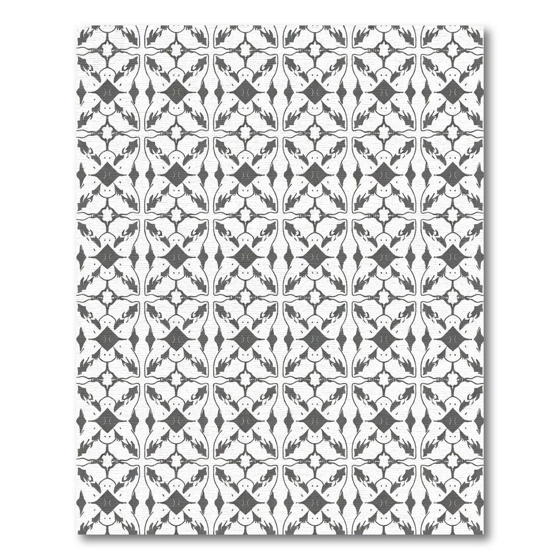 Gray Floral Diamond Interlocking Medallion Rug