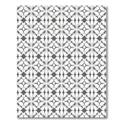 Gray Floral Diamond Interlocking Medallion Rug
