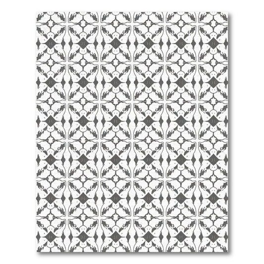 Gray Floral Diamond Interlocking Medallion Rug