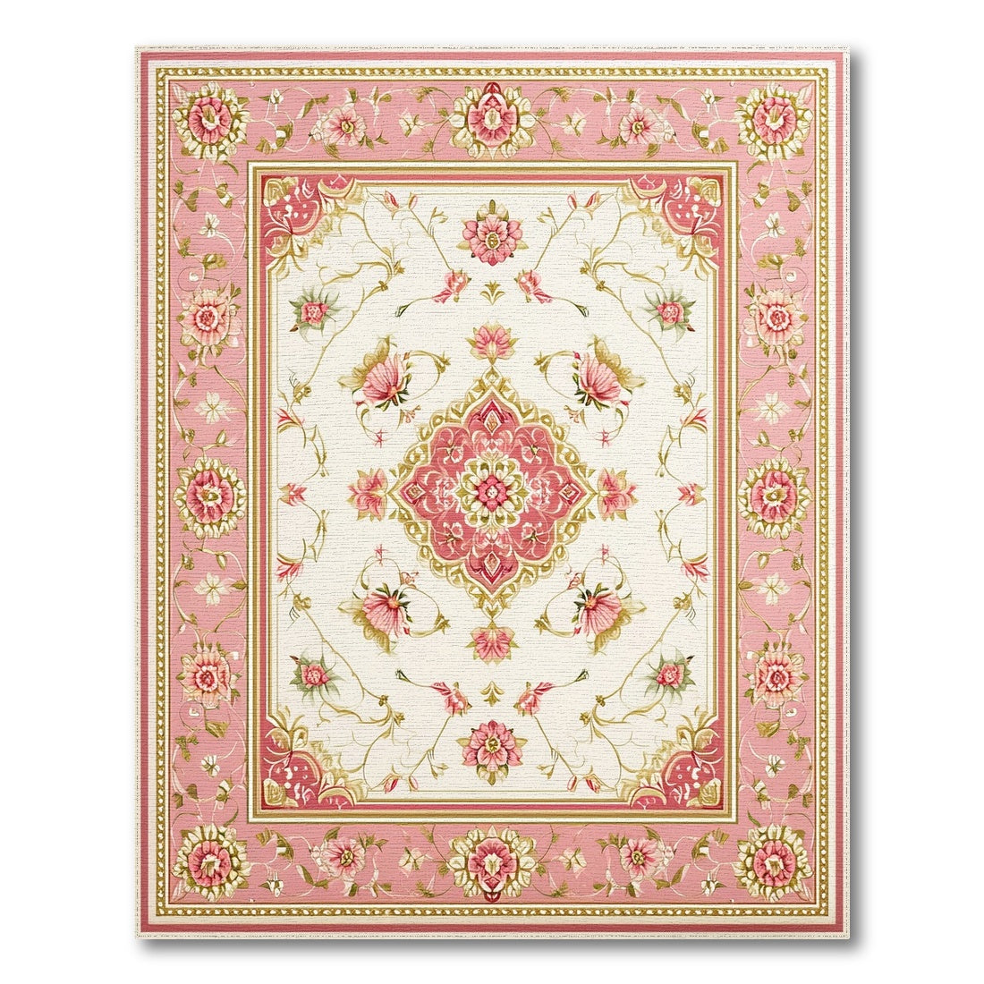 Pink Floral Vintage No. 58 Area Rug