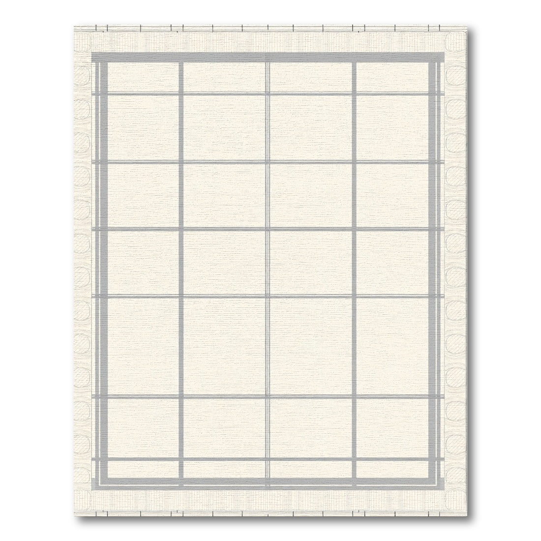 Pale Grey Lattice Border Rug