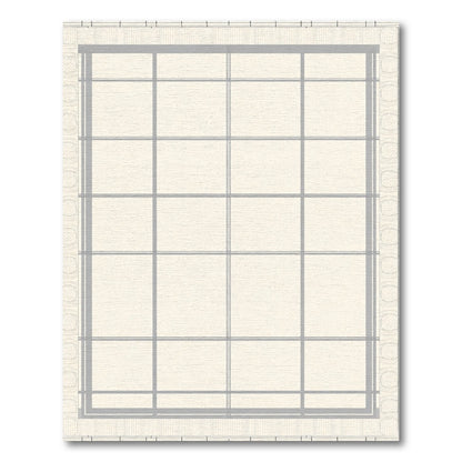 Pale Grey Lattice Border Rug